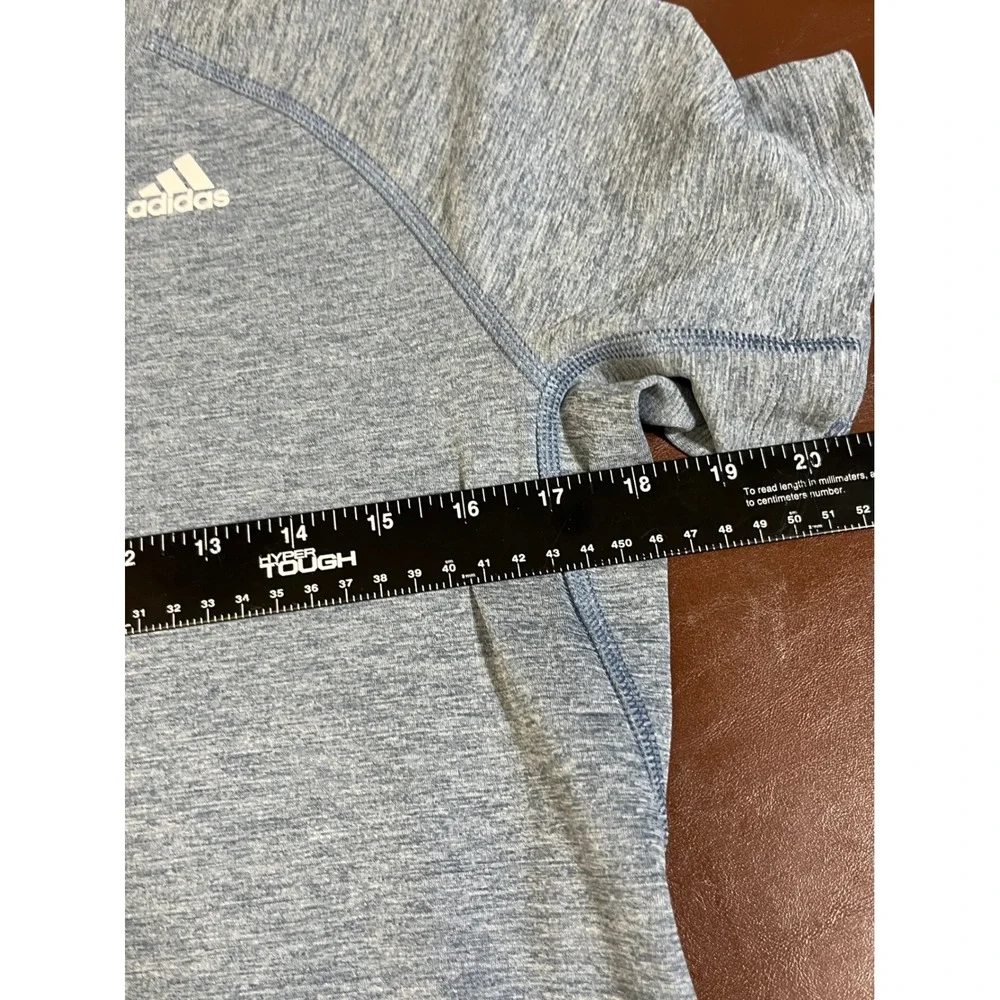 Adidas Aeroready Mens Training T-Shirt Heathered Blue Raglan Gym Top Size M